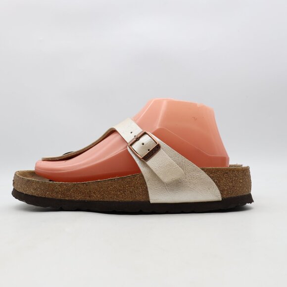 Birkenstock Gizeh Women's Size EU 39 US 8 Flip Flop Sandals Silver Birko-Flor - Picture 4 of 9